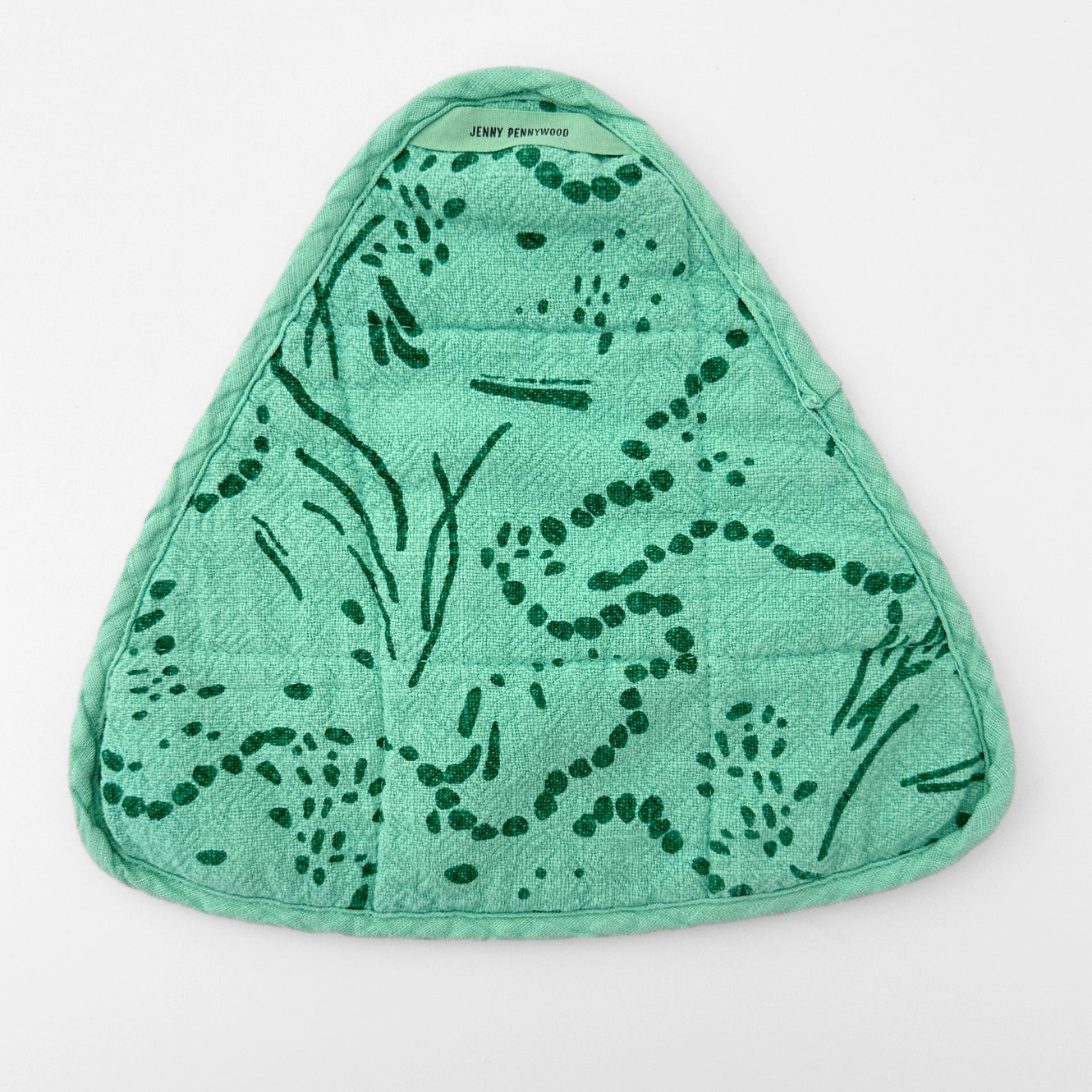 Triangle Pot Holder In Circus Green & Pool