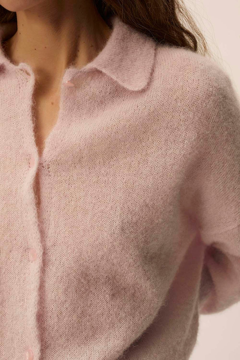 Anastasia Knit Cardigan In Lilas