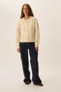 Capucine Collared Cardigan In Cream