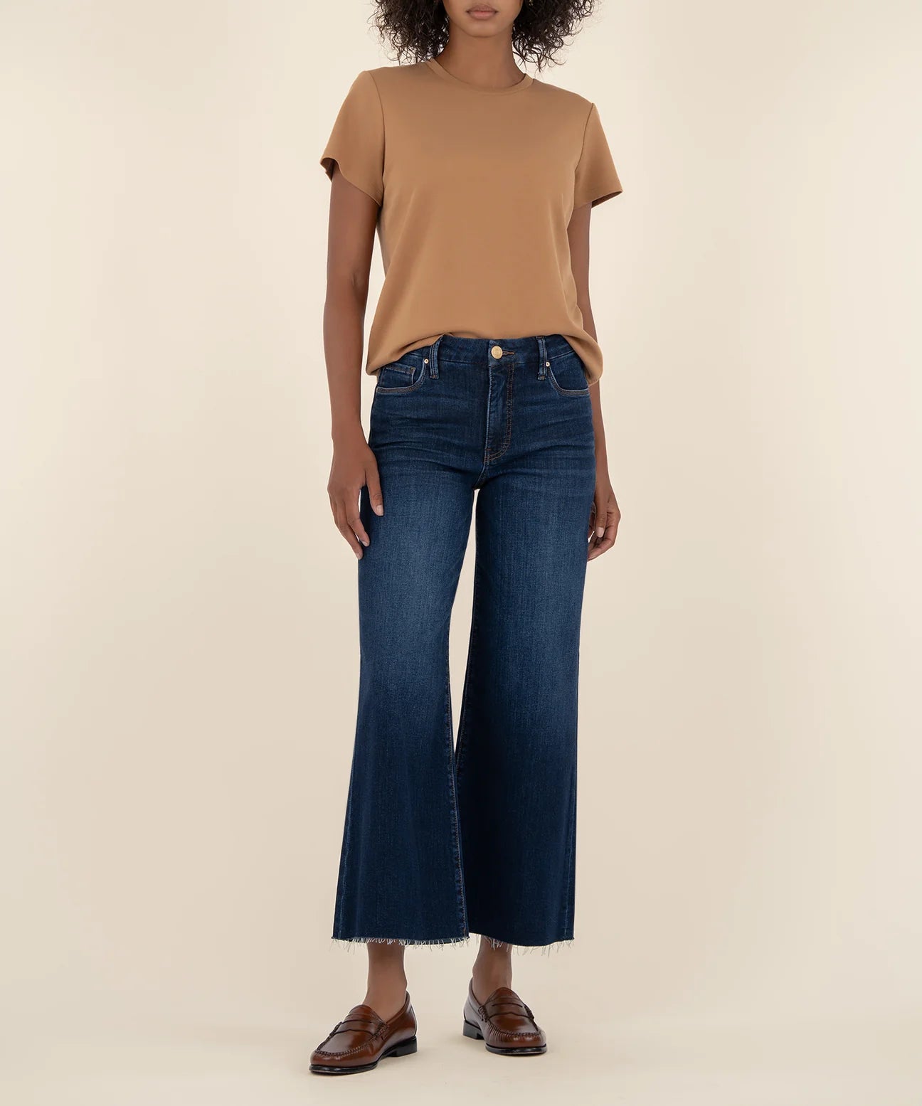 Meg High Rise Raw Hem Jeans In Dark Wash