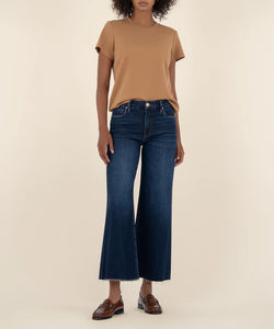 Meg High Rise Raw Hem Jeans In Dark Wash