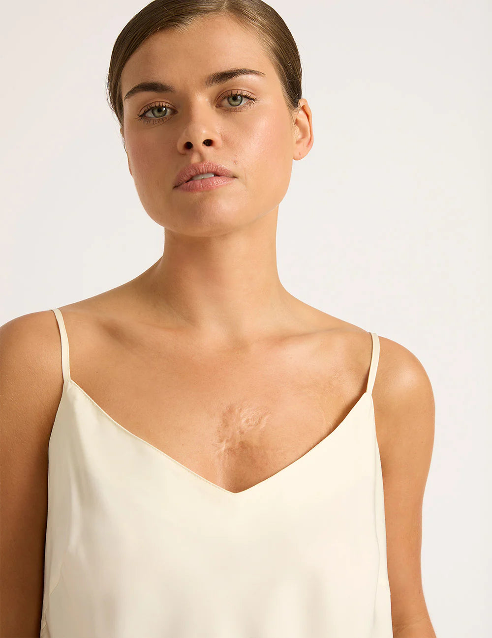 Vegan Silk Sleep Cami In Pearl