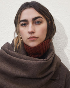 Solid Wool Scarf In Chocolate