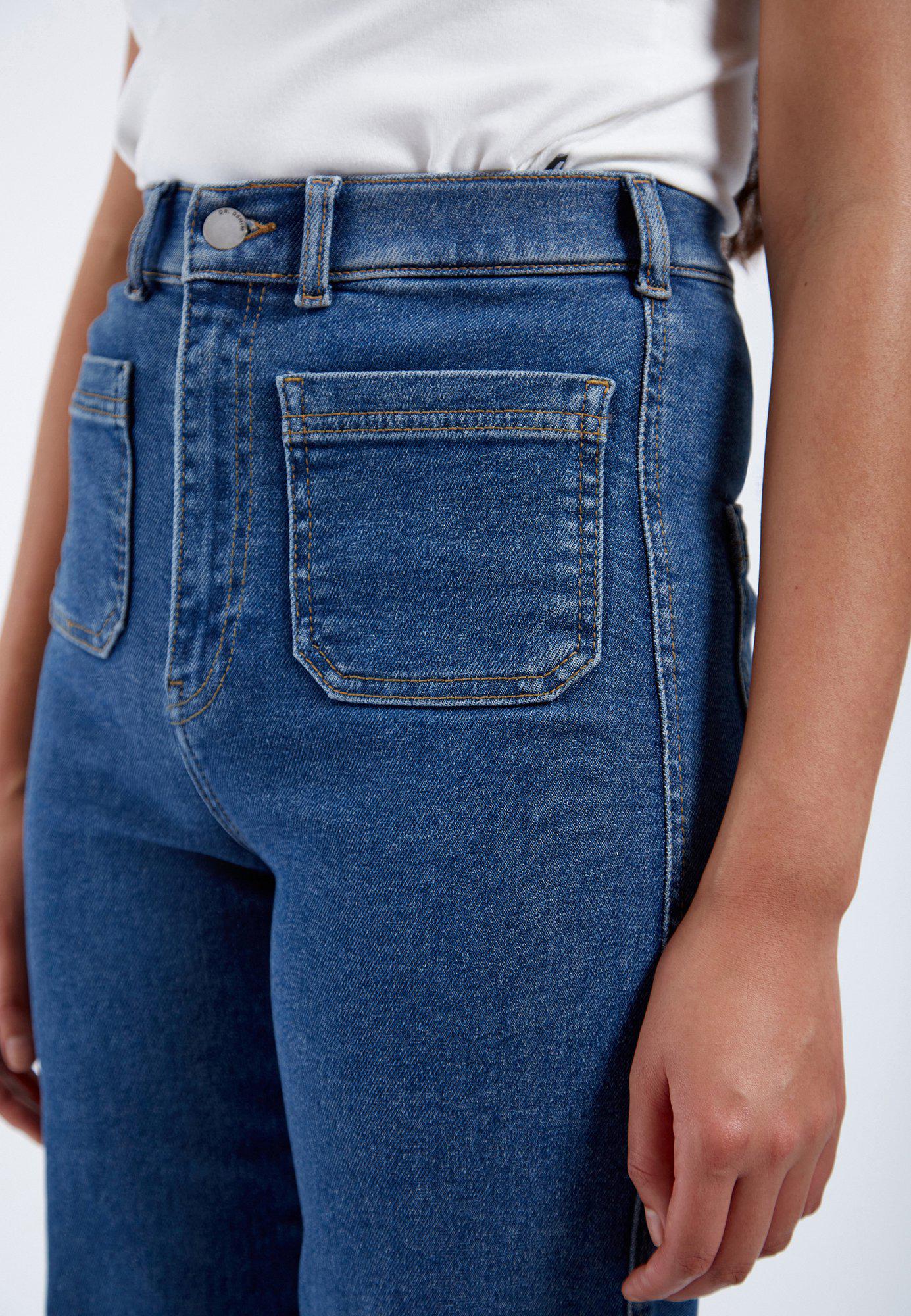 Moxy Straight Patch Pocket Denim In Cape Mid Retro