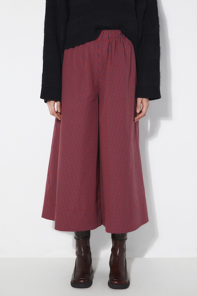 Lobe Pants In Checkered Navy & Red