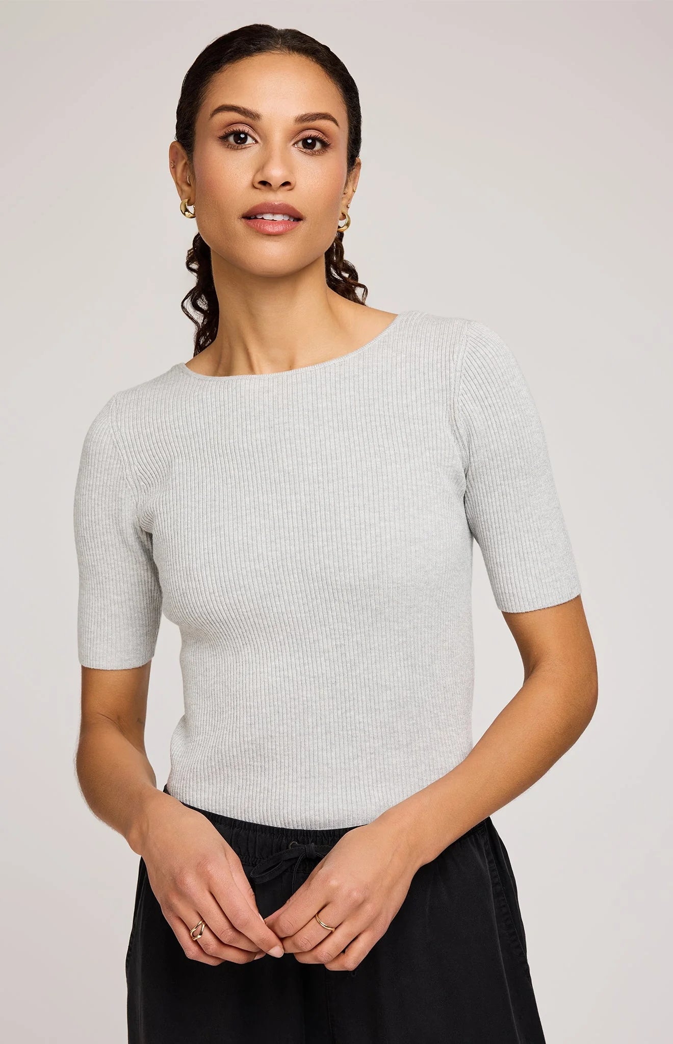 Rooney Knit TShirt In Heather Ash