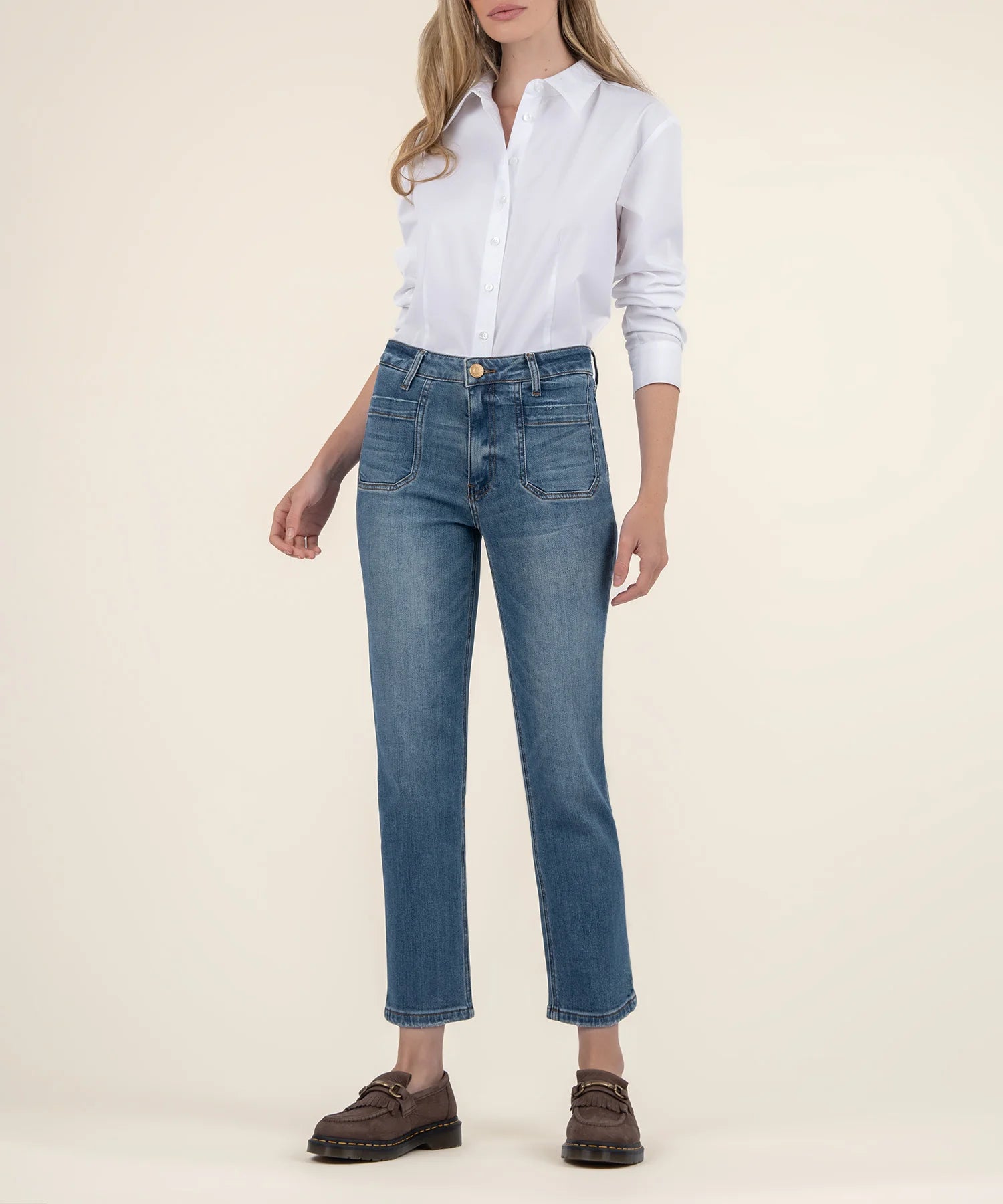 Elizabeth High Rise Straight Leg Jeans