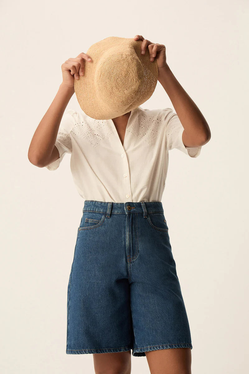Tamino Linen Collared Shirt In White