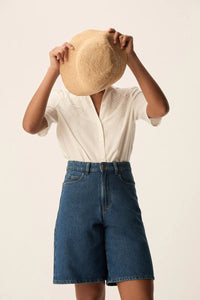 Tamino Linen Collared Shirt In White