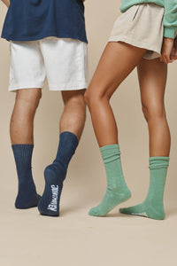 Hemp & Cotton Crew Sock In Teal