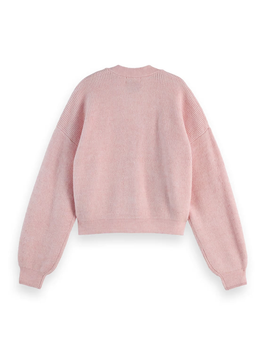 Fuzzy Relaxed Cardigan In Melange Pink