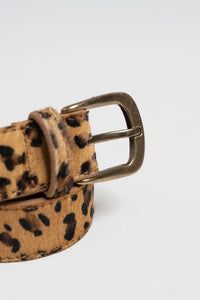 Leather Belt In Leopard