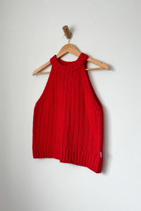 Claire Sweater Tank in Chili Pepper