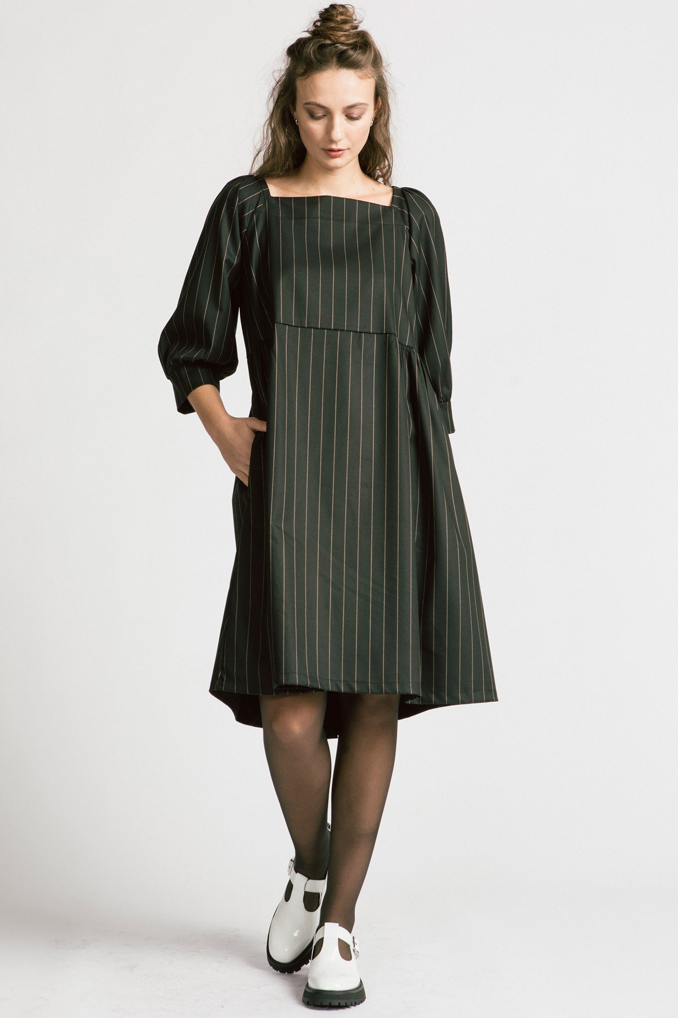 Notebook Dress In Pinstripe