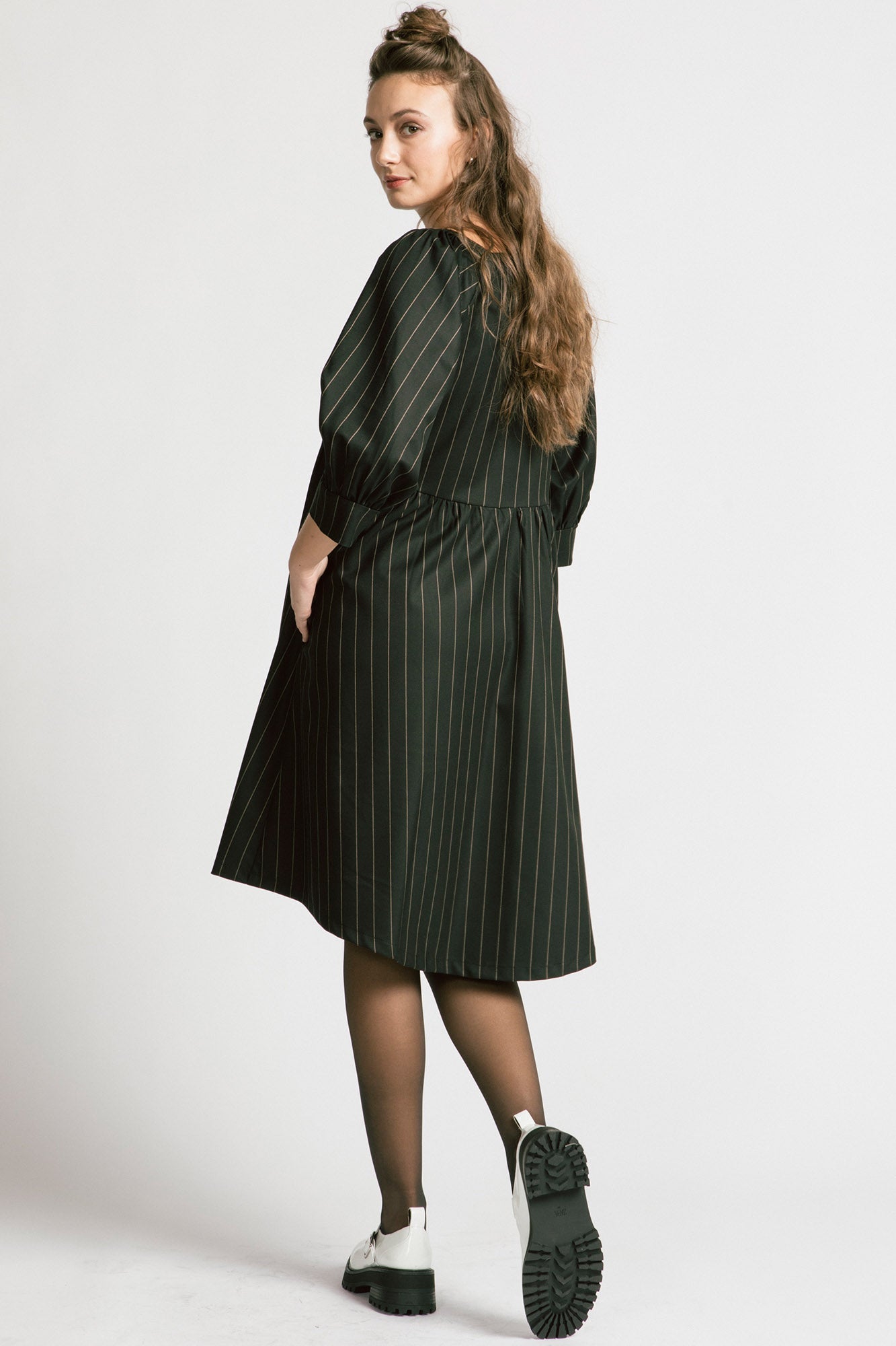 Notebook Dress In Pinstripe