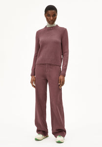 Amaliaas Cotton Knit Crewneck In dark Berry