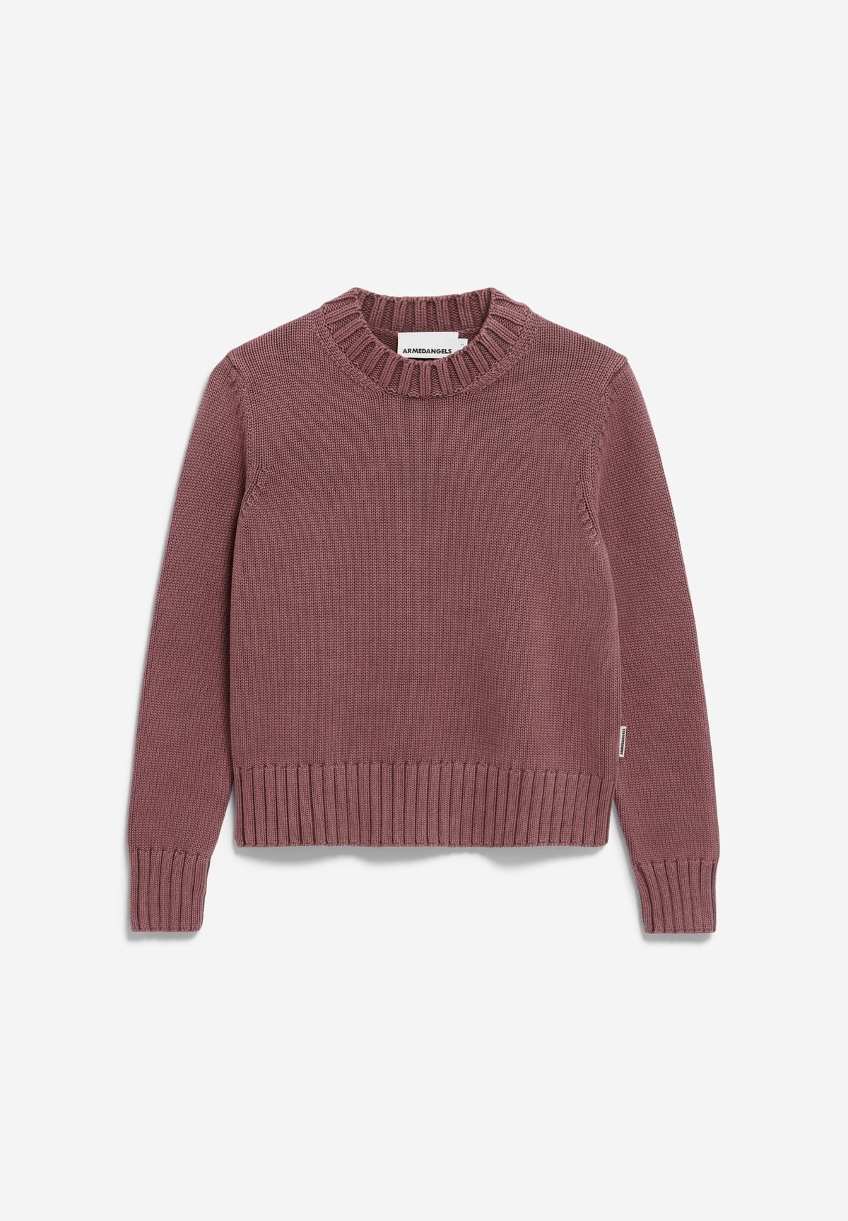 Amaliaas Cotton Knit Crewneck In dark Berry