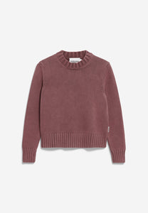 Amaliaas Cotton Knit Crewneck In dark Berry