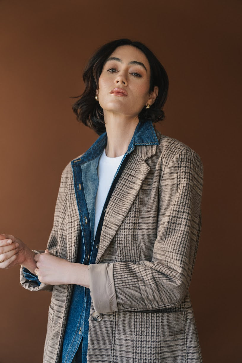 Sapphira Blazer In Chocolate Glencheck