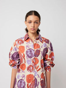 Dahlia Pattern Shirt Dress