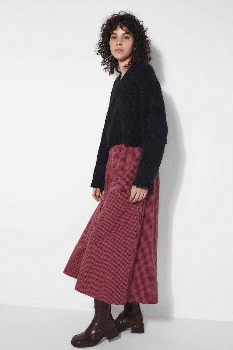 Lobe Pants In Checkered Navy & Red