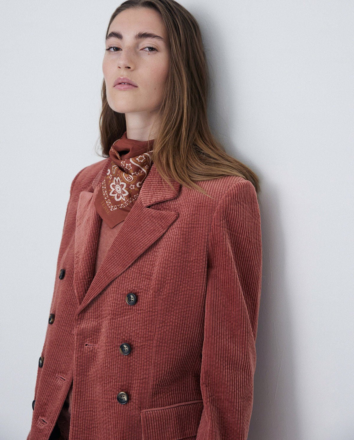 Silk Paisley Bandana In Terracotta