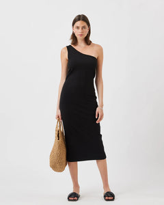 Paulas One-Shoulder Maxi Dress in Black