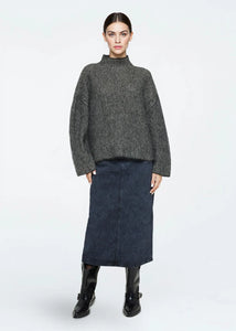 Mercy Knit Pullover In Black Stripe