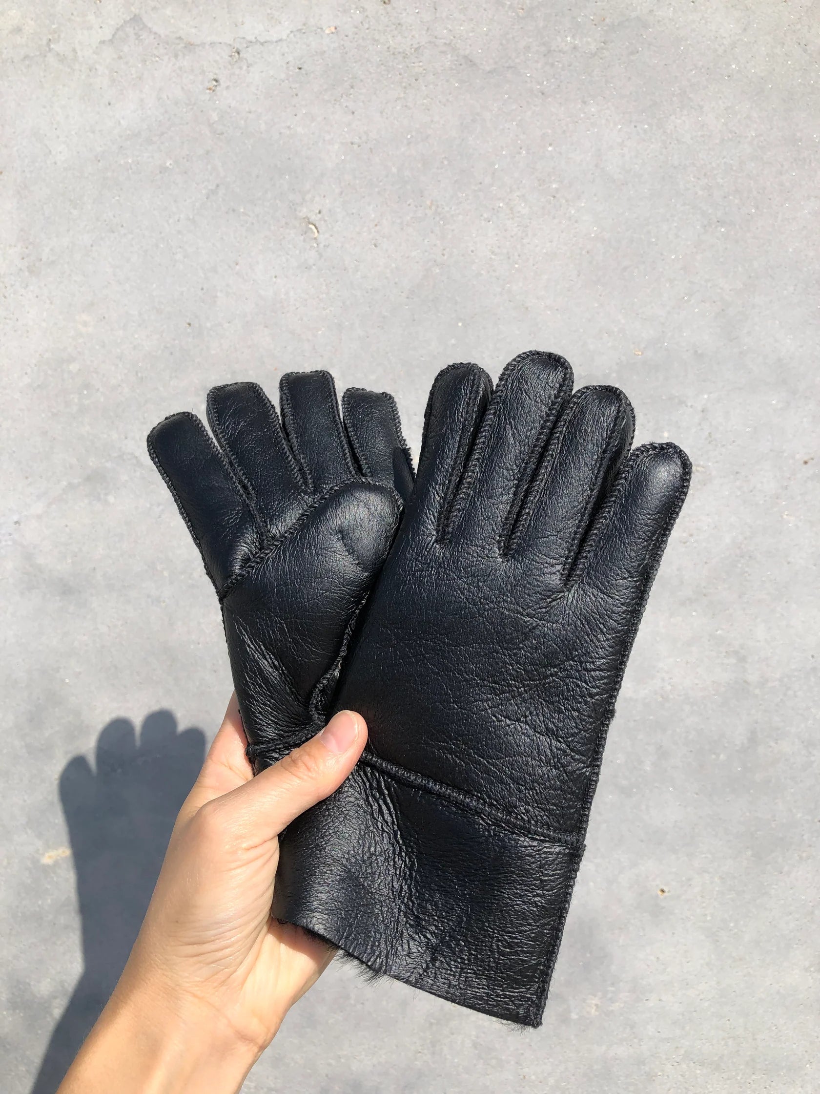 Leather Shearling Gloves