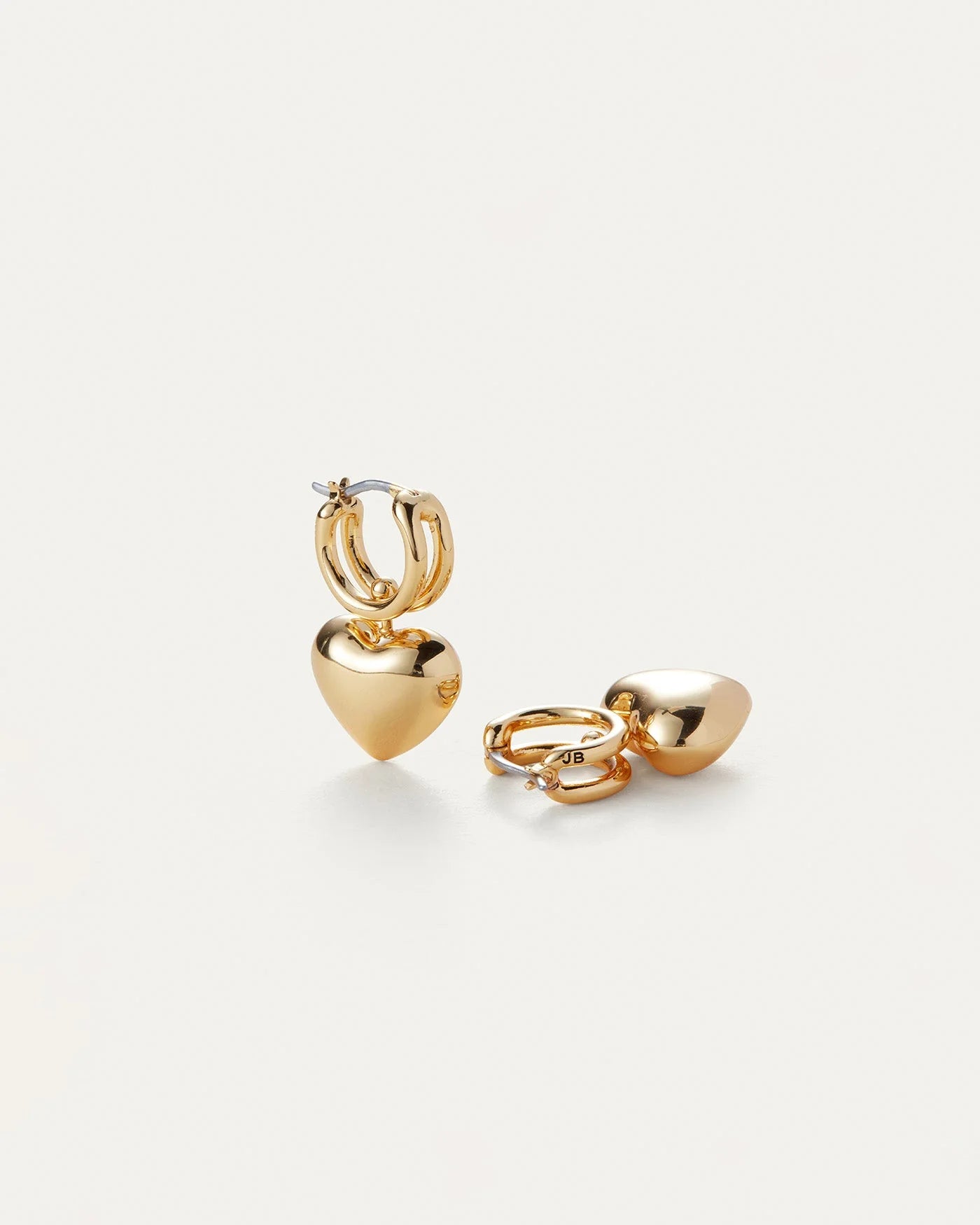 Puffy Heart Earrings In Gold
