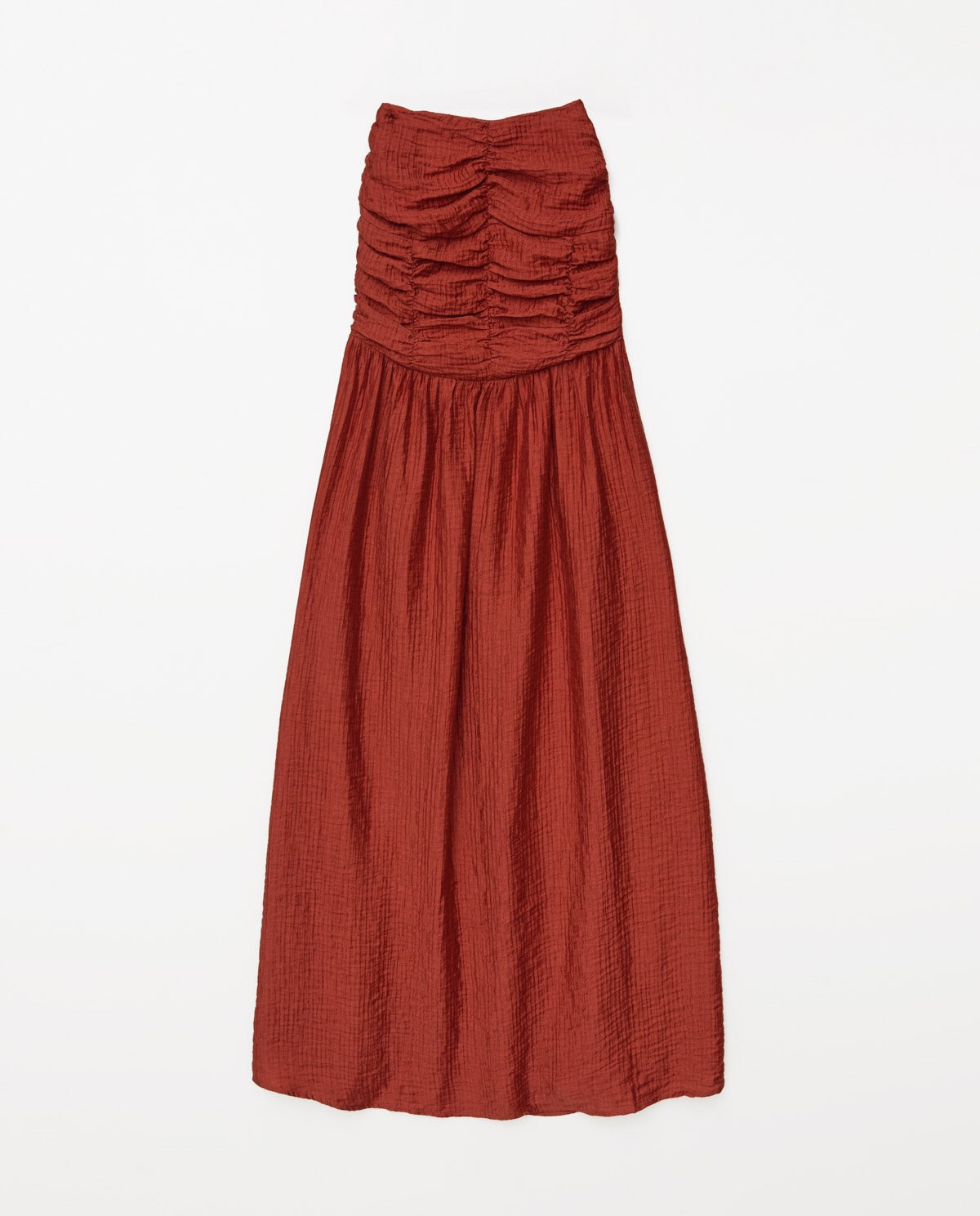 Long Draped Dress In Terracotta