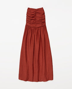 Long Draped Dress In Terracotta