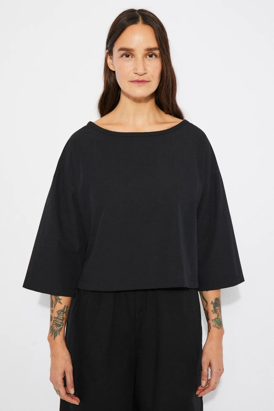 Randal Poplin Top In Black