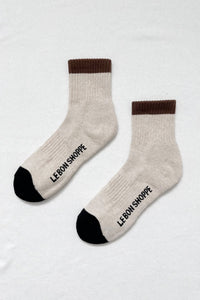 Colour Block Girlfriend Socks In Black Coffee