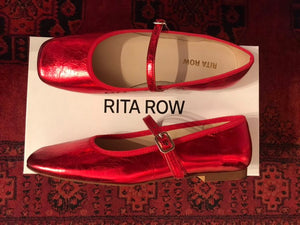 Verda Ballerina Flats In Metallic Red