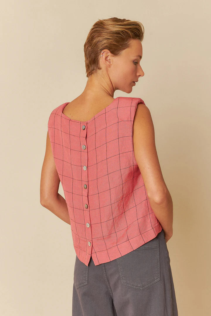 Coral Grid Top