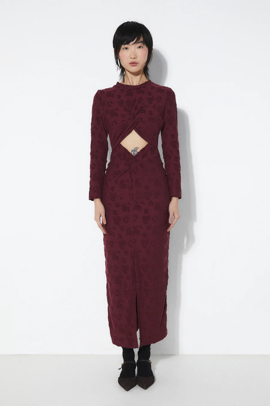 Barbara Knit Dress In Burgundy