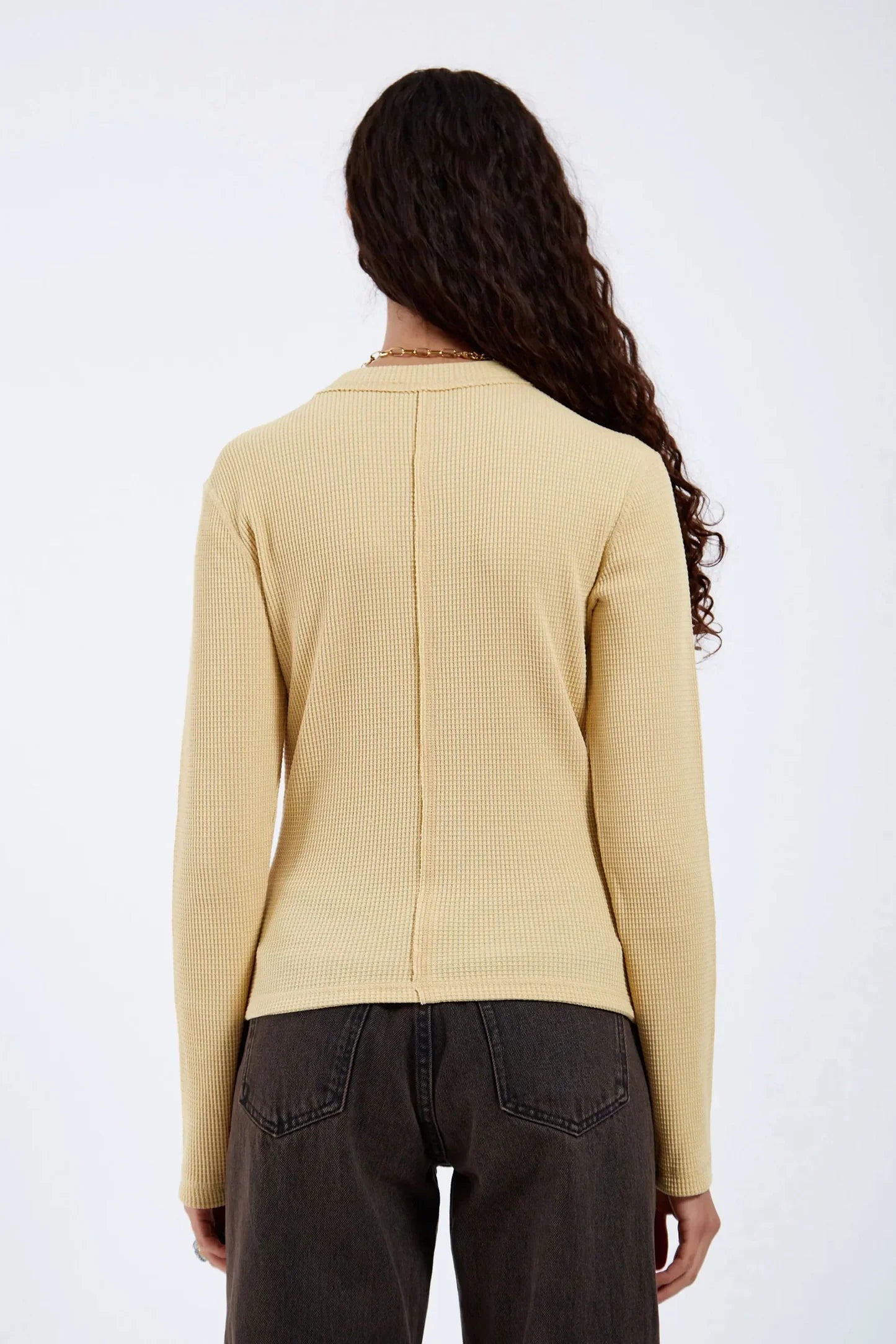 Stella Waffle Top In Jojoba