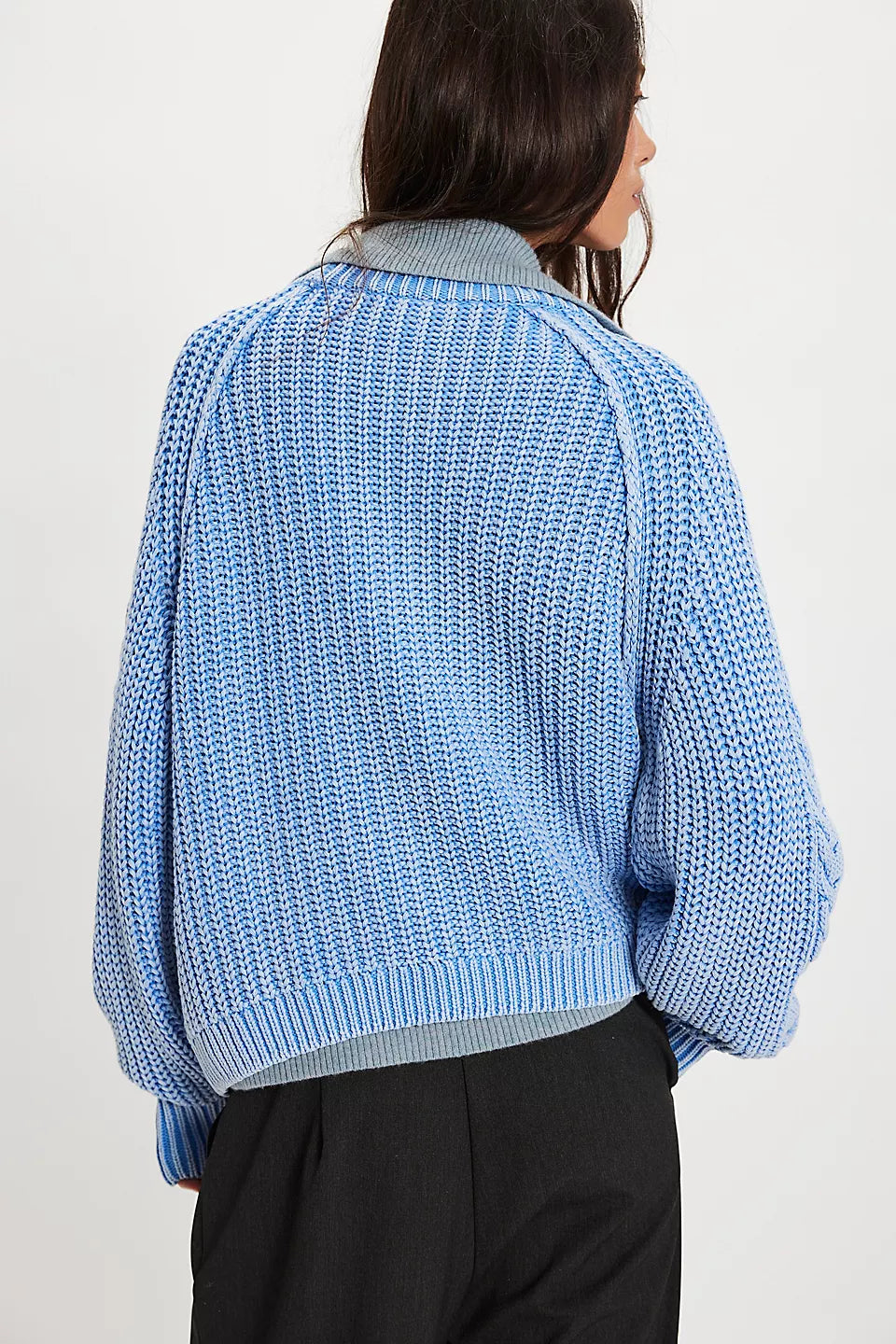 Frankie Cable Knit Sweater In Della Robbia Blue