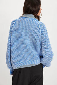 Frankie Cable Knit Sweater In Della Robbia Blue