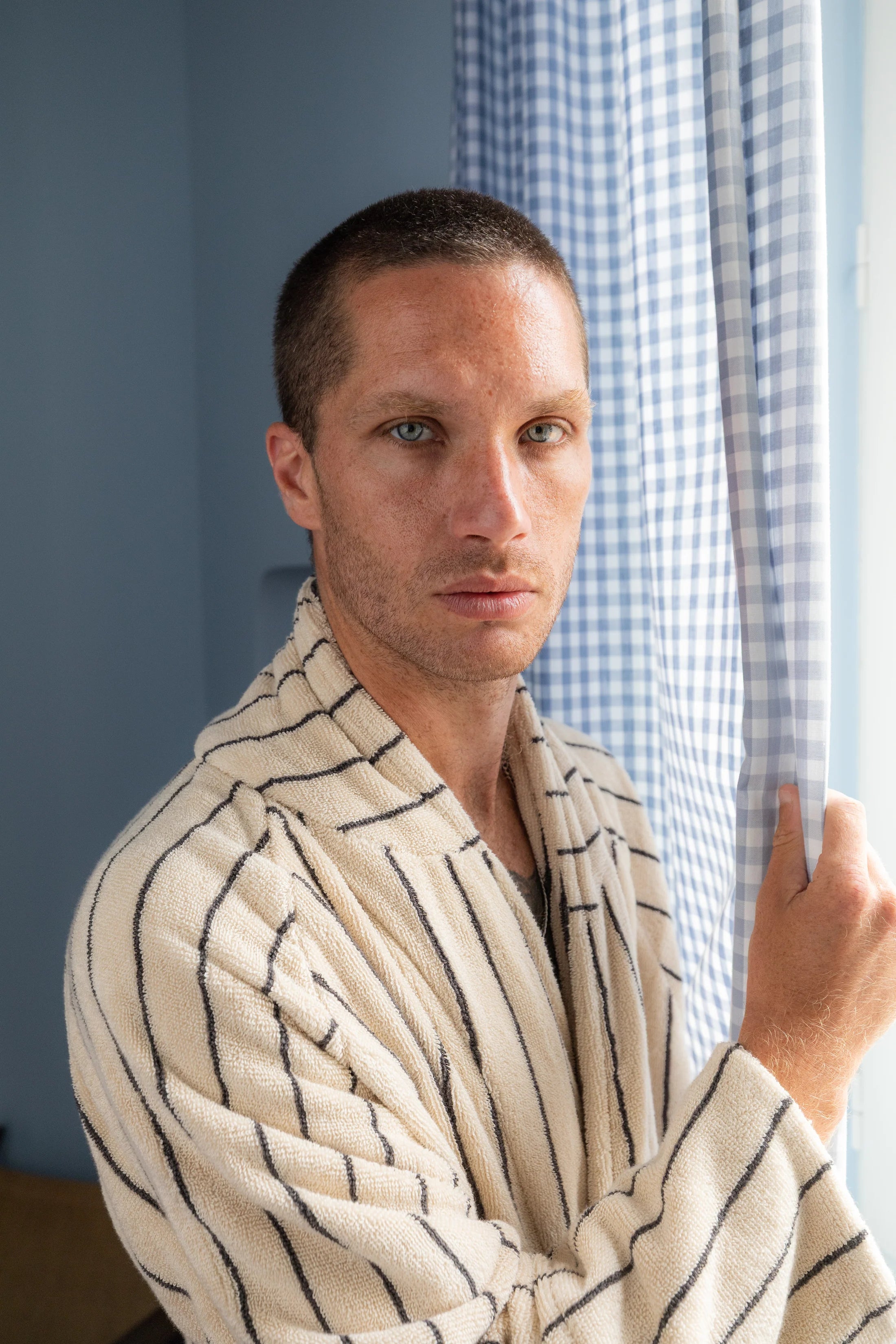 Naram Bathrobe In Crème & Ink