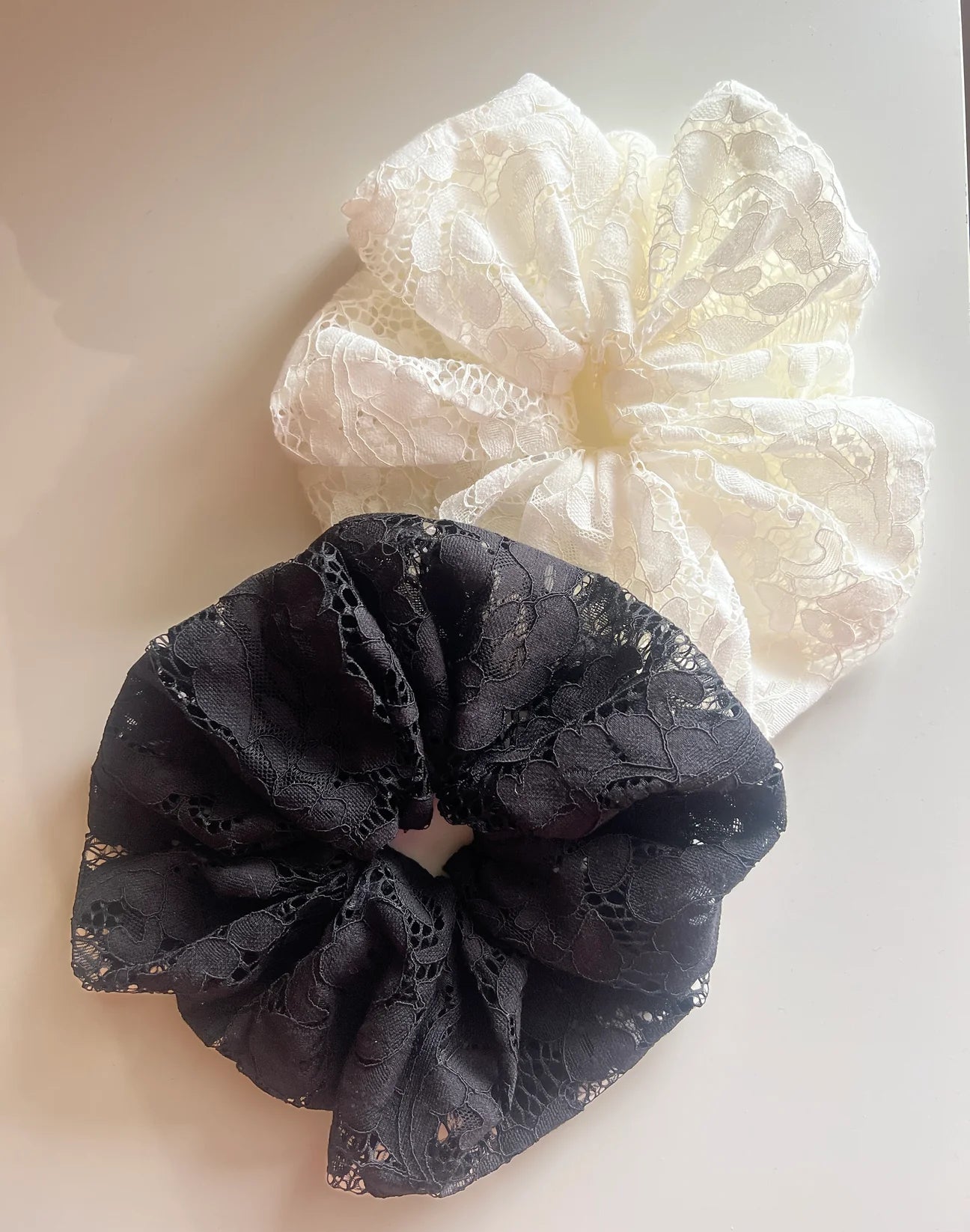 Lace Scrunchie In Black Lanai