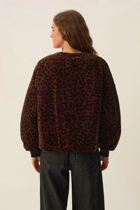 Hilda Velvet Bomber Jacket In Leopard