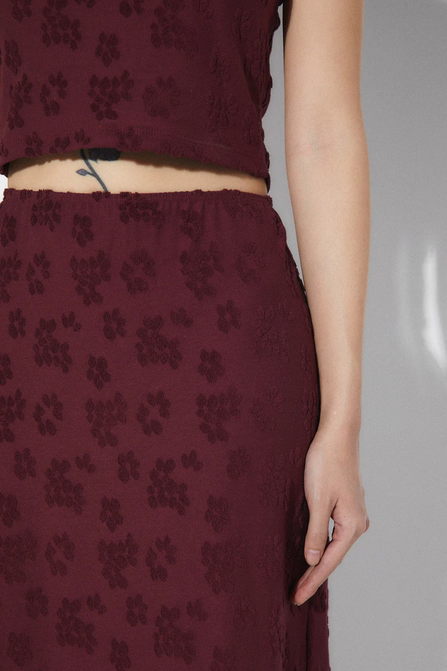 Tove Knit Skirt In Burgundy