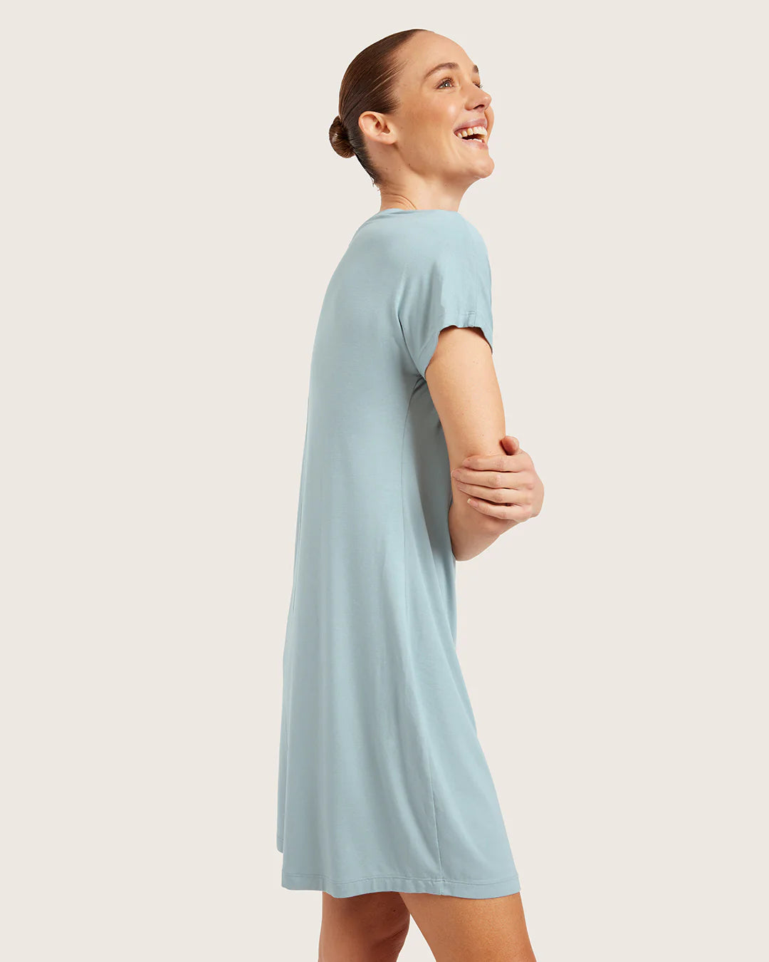 Goodnight Night Dress In Mineral Blue