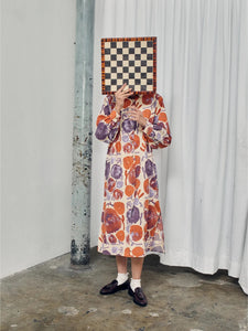 Dahlia Pattern Shirt Dress