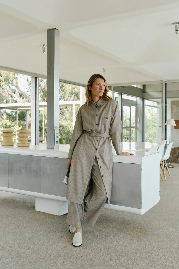 Tailored Pleated Trousers In Grey