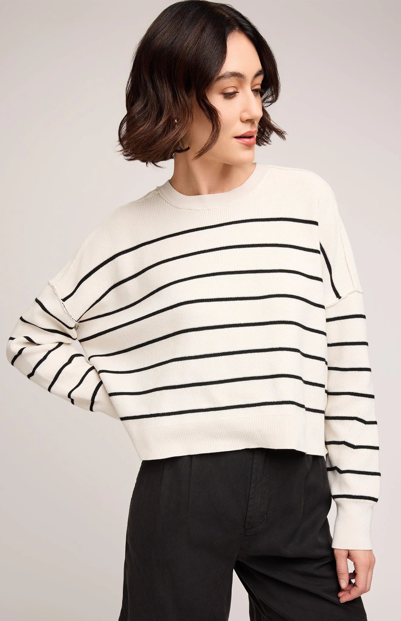 Echo Stripe Pullover Black & White