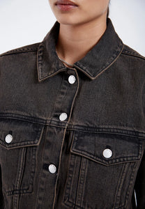 Becky Denim Jacket In Jet Brown