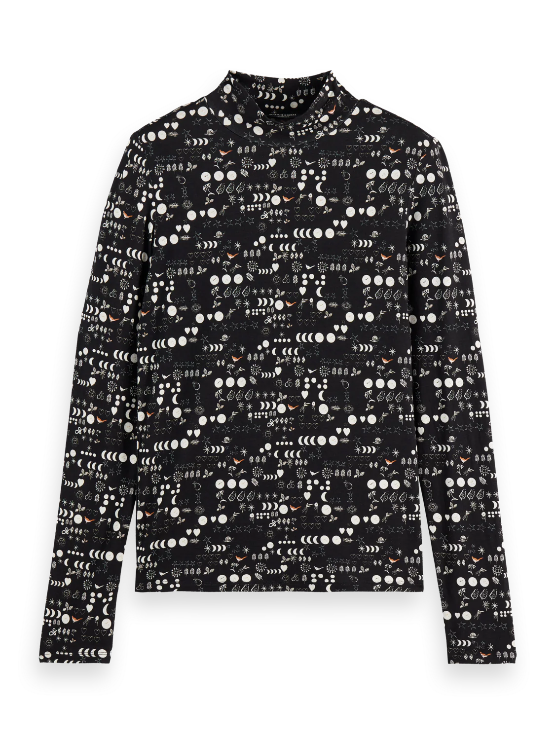All Over Printed Mock Neck In Moon Gardening